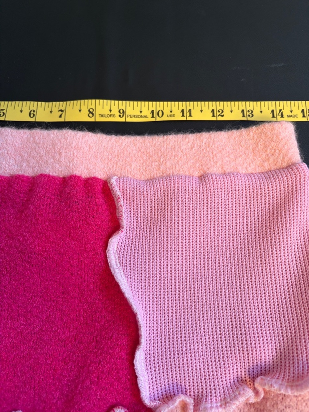 AKIRA Pink Patchwork Mini Skirt NWT | Y2K Colorblock Knit Raw Hem XL - Picture 5 of 7